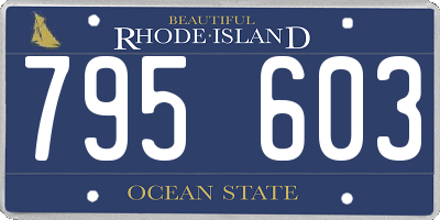 RI license plate 795603