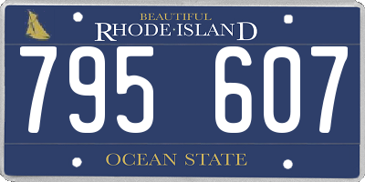 RI license plate 795607