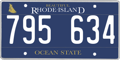 RI license plate 795634