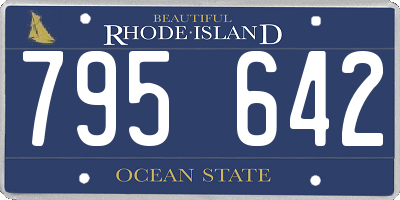 RI license plate 795642