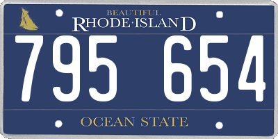 RI license plate 795654