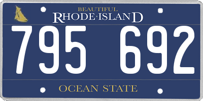 RI license plate 795692