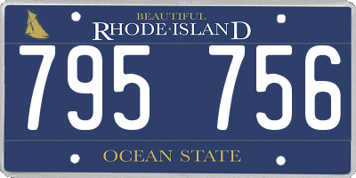 RI license plate 795756