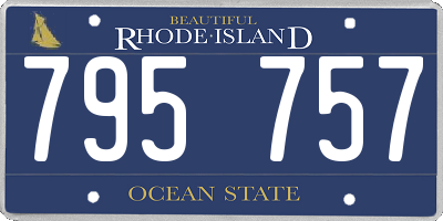 RI license plate 795757