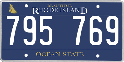 RI license plate 795769