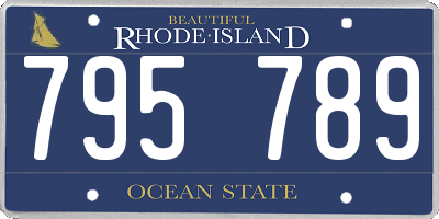 RI license plate 795789