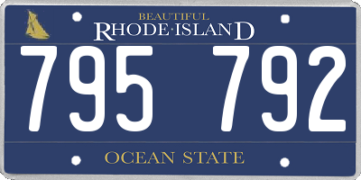 RI license plate 795792