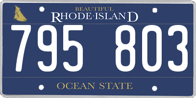 RI license plate 795803