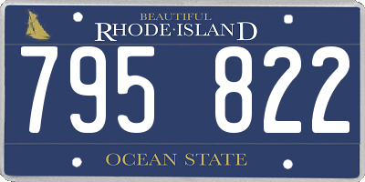 RI license plate 795822