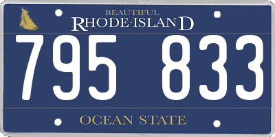 RI license plate 795833
