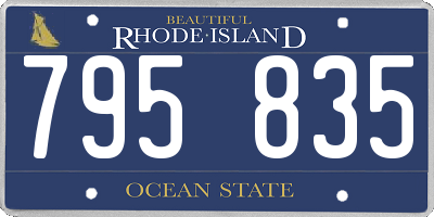 RI license plate 795835