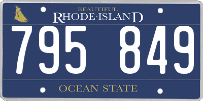 RI license plate 795849