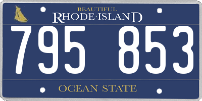 RI license plate 795853