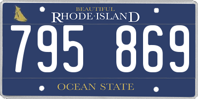 RI license plate 795869