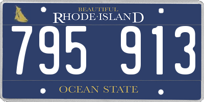 RI license plate 795913
