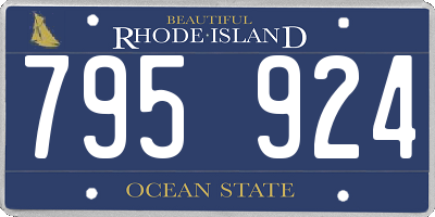 RI license plate 795924
