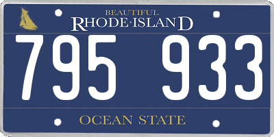 RI license plate 795933
