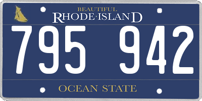 RI license plate 795942