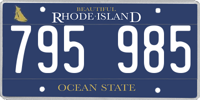 RI license plate 795985