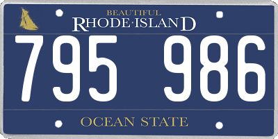 RI license plate 795986