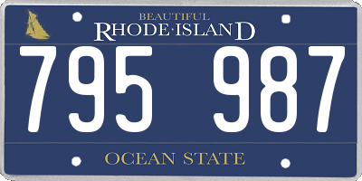 RI license plate 795987