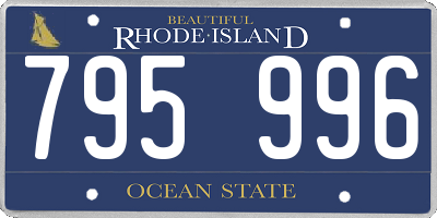 RI license plate 795996