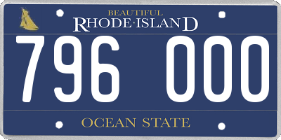 RI license plate 796000