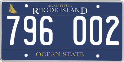 RI license plate 796002