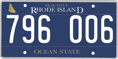 RI license plate 796006