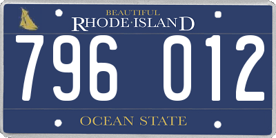 RI license plate 796012