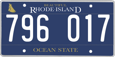 RI license plate 796017