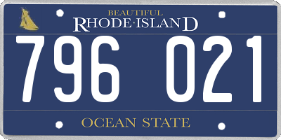 RI license plate 796021