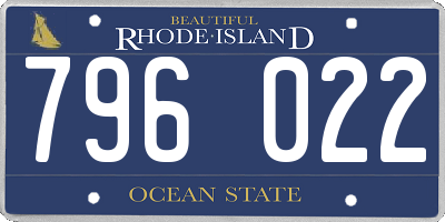 RI license plate 796022