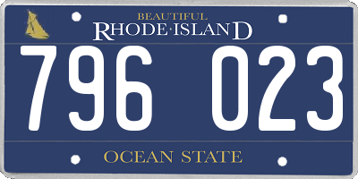 RI license plate 796023