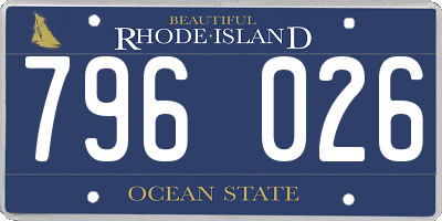 RI license plate 796026