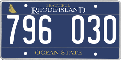 RI license plate 796030