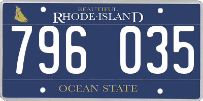 RI license plate 796035