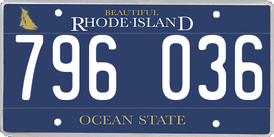 RI license plate 796036