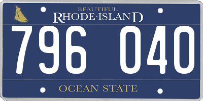 RI license plate 796040
