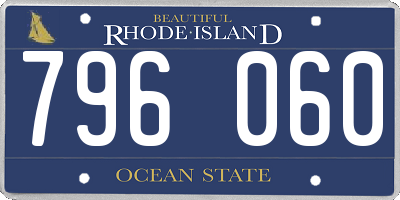 RI license plate 796060