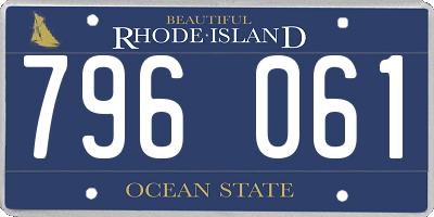 RI license plate 796061
