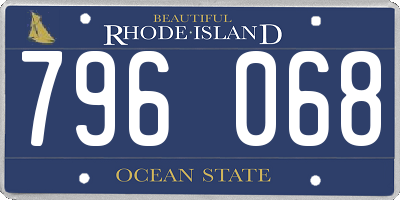 RI license plate 796068