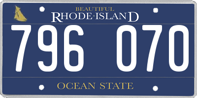 RI license plate 796070