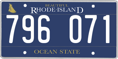 RI license plate 796071
