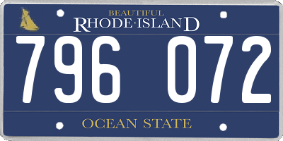 RI license plate 796072