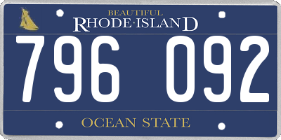 RI license plate 796092