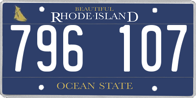RI license plate 796107