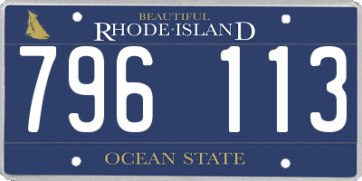 RI license plate 796113