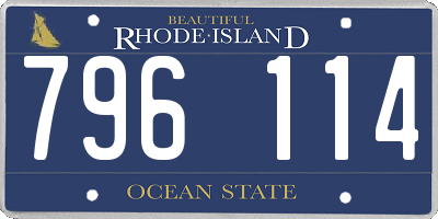 RI license plate 796114