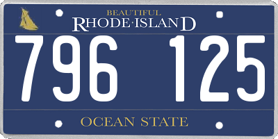 RI license plate 796125